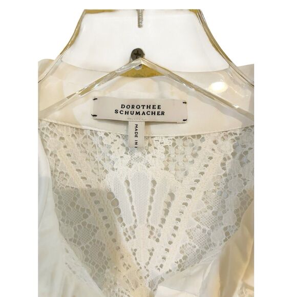 Dorothee Schumacher Causal Romance Lace Button Down Blouse NWT Sz M Powder White - Picture 9 of 13